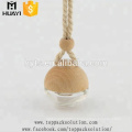 round apple shape car perfume luxury bottle with wooden cap